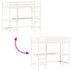vidaXL Cama alta com secret&aacute;ria 90x190 cm pinho maci&ccedil;o branco