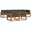 vidaXL Conjunto de Sof&aacute;s para Exterior 7 pcs Natural e Antracite