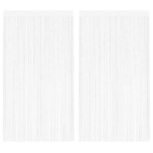 vidaXL Cortinas de fios 2 pcs 100x250 cm branco