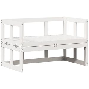 vidaXL Banco de jardim extens&iacute;vel madeira de pinho maci&ccedil;a branco