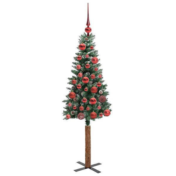 vidaXL &Aacute;rvore de Natal Slim com 150 LEDs com suporte Verde 150 cm