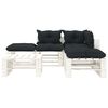 vidaXL 6 pcs conj. lounge de paletes c/ almofad&otilde;es antracite madeira