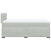 vidaXL Cama boxspring com colch&atilde;o 120x190 cm veludo cinzento-claro