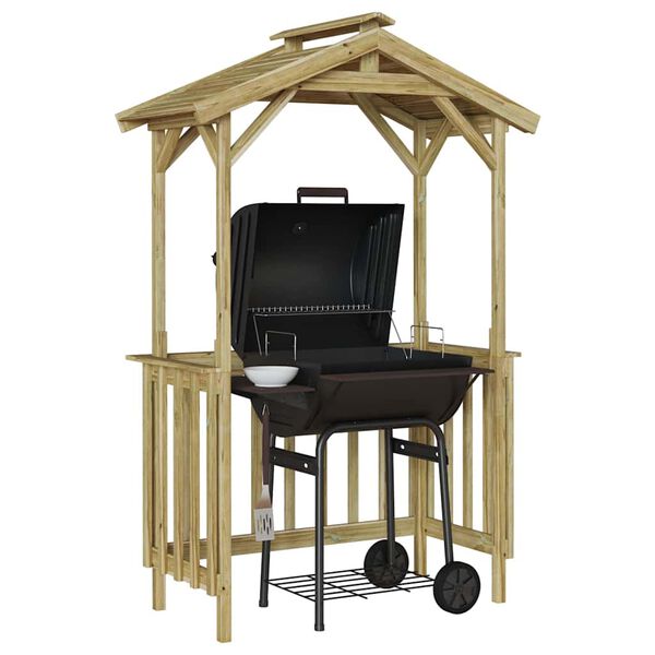 vidaXL Abrigo para churrasqueira Castanho 133.5 x 63 x 200 cm