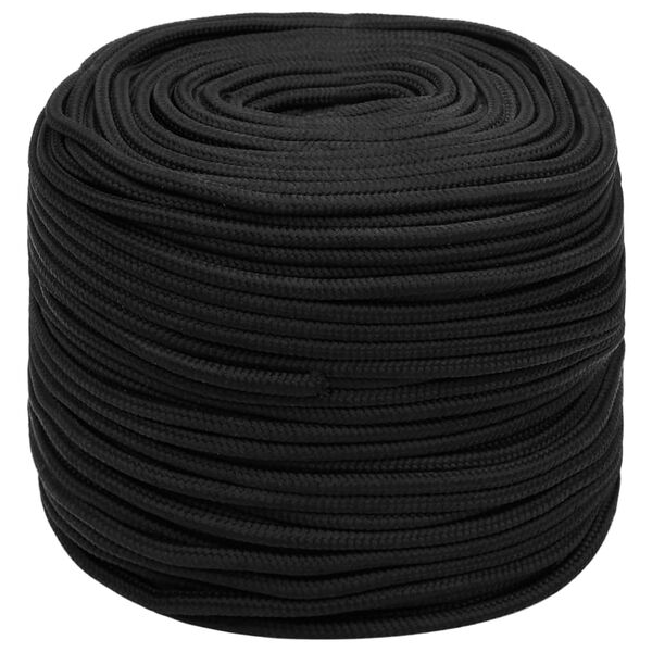 vidaXL Corda de barco 6 mm 500 m polipropileno preto completo