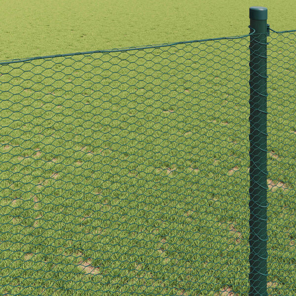 vidaXL Cerca Hexagonal Verde 1 x 10 m PVC