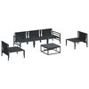 vidaXL Conjunto de Sof&aacute; de Jardim com almofada 6 pcs Preto A&ccedil;o