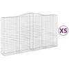 vidaXL Cestos gabi&atilde;o arqueados 5pcs 400x50x220/240cm ferro galvanizado