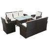 vidaXL 5 pcs conjunto lounge jardim c/ almofad&otilde;es vime PE castanho
