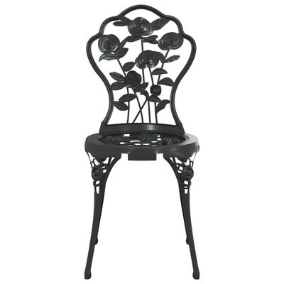 vidaXL Cadeiras de bistrô 2 pcs alumínio fundido preto
