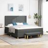 vidaXL Cama Box com colch&atilde;o Cinzento escuro 180 x 200 cm tecido