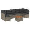 vidaXL 8 pcs conjunto sof&aacute;s de jardim c/ almofad&otilde;es vime PE cinzento