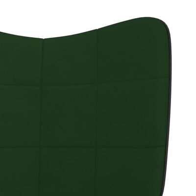 vidaXL Cadeira de baloiço PVC e veludo verde-escuro