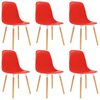 vidaXL Cadeiras de Jantar 6 pcs Vermelho 47 x 50,5 x 83 cm
