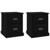 vidaXL Mesas cabeceira 2 pcs 39x39x47,5 cm derivados de madeira preto