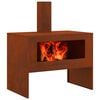 vidaXL Fire Pit Castanho 80 x 50 x 96 cm A&ccedil;o resistente &agrave;s intemp&eacute;ries