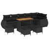 vidaXL Conjunto de Sof&aacute; de Jardim 10 unid. Preto vime PE