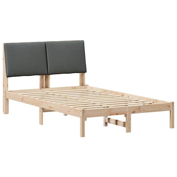 vidaXL Estrutura da cama castanho e cinzento-escuro 135 x 190 cm