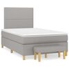 vidaXL Cama boxspring com colch&atilde;o 120x190 cm tecido cinzento-claro
