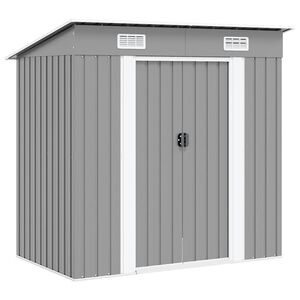 vidaXL Abrigo de jardim metal cinzento