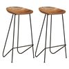 vidaXL Bancos de bar 2 pcs madeira de ac&aacute;cia maci&ccedil;a