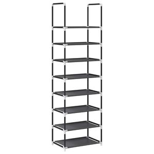 vidaXL Sapateira 8 camadas 44x28x145 cm tecido n&atilde;o tecido preto