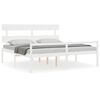 vidaXL Cama para idosos com cabeceira 200x200 cm madeira maci&ccedil;a branco
