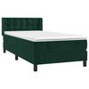 vidaXL Cama com molas/colch&atilde;o 90x190 cm veludo verde-escuro