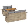 vidaXL 6 pcs conjunto de sof&aacute;s p/ jardim com almofad&otilde;es vime PE bege