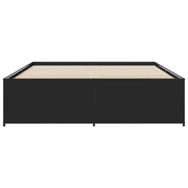 vidaXL Estrutura de cama 150x200 cm derivados de madeira/metal preto