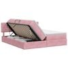 vidaXL Cama com Armazenamento com cabeceira 2 unid. Rosa