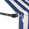 vidaXL Toldo retr&aacute;til manual com LED 250 cm azul e branco