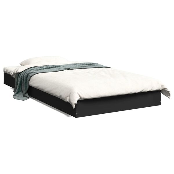 vidaXL Estrutura de cama 90x190 cm derivados de madeira preto