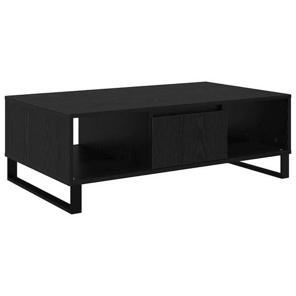 vidaXL Mesa de centro Carvalho Preto 104 x 60 x 35 cm