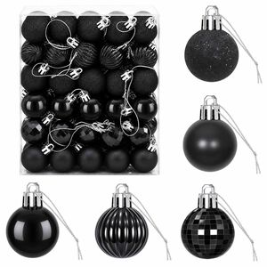 vidaXL Conjunto de Bolas de Natal 150 unid. Preto 3 cm Poliestireno