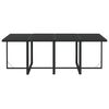 vidaXL 9 pcs conjunto de jantar p/ jardim c/ almofad&otilde;es vime PE preto