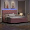 vidaXL Cama Box Spring LED com colch&atilde;o Rosa 180 x 200 cm Veludo