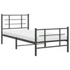 vidaXL Estrutura de cama com cabeceira e p&eacute;s 90x200 cm metal preto