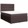 vidaXL Cama com molas/colch&atilde;o 140x190 cm tecido castanho-escuro