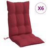 vidaXL Almofad&otilde;es p/ cadeira encosto alto 6 pcs oxford vermelho tinto