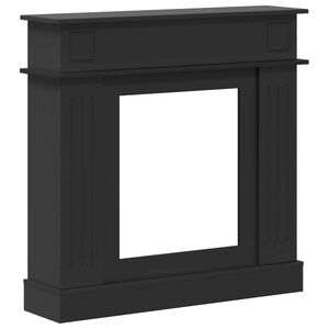 vidaXL Moldura de Lareira Preto 102 x 26 x 100 cm Derivados de Madeira