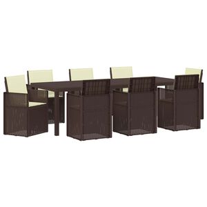 vidaXL Conjunto de Jantar para Jardim 9 unid. Castanho e Creme PP