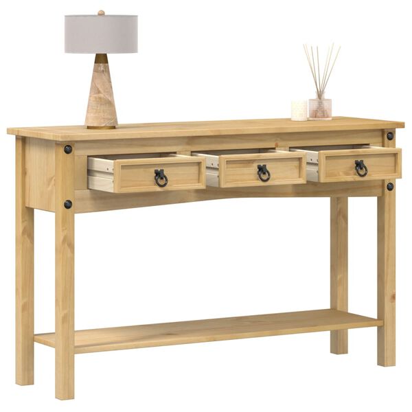 vidaXL Mesa de console "Corona" 114x34,5x73 cm Madeira maciça de pinho