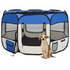 vidaXL Parque dobr&aacute;vel p/ c&atilde;o c/ saco de transporte 110x110x58cm azul