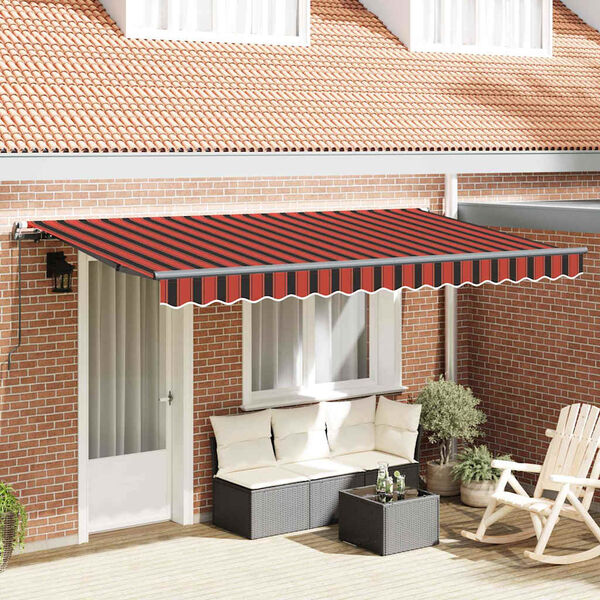 vidaXL Toldo Retr&aacute;til Manual Laranja 400 x 200 cm tecido