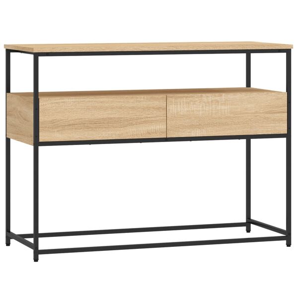 vidaXL Mesa consola 100x40x75 cm derivados de madeira carvalho sonoma