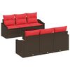 vidaXL Conjunto de Sof&aacute;s 7 unid. 3-N&uacute;mero de lugares Marrom e Vermelho