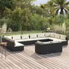 vidaXL 12 pcs conjunto lounge de jardim c/ almofad&otilde;es vime PE preto
