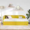 vidaXL Estrutura de Cama de Canto com Colch&atilde;o 2 pcs Amarelo Veludo
