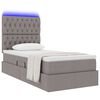 vidaXL Cama com arruma&ccedil;&atilde;o e LED Cinzento-acastanhado 90 x 190 cm